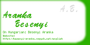aranka besenyi business card